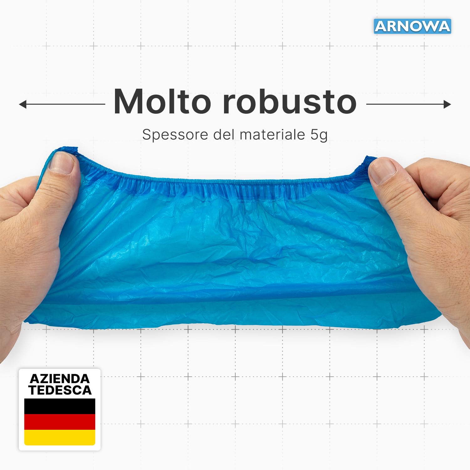 ARNOMED Copriscarpe Monouso Extra Forte in CPE Impermeabili Blu