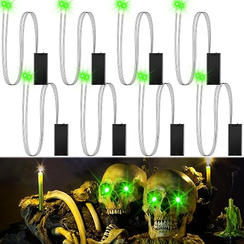 Paquete de 8 ojos LED brillantes de Halloween para máscara, ojos LED brillantes para Halloween, luces de ojos brillantes para calaveras de Halloween