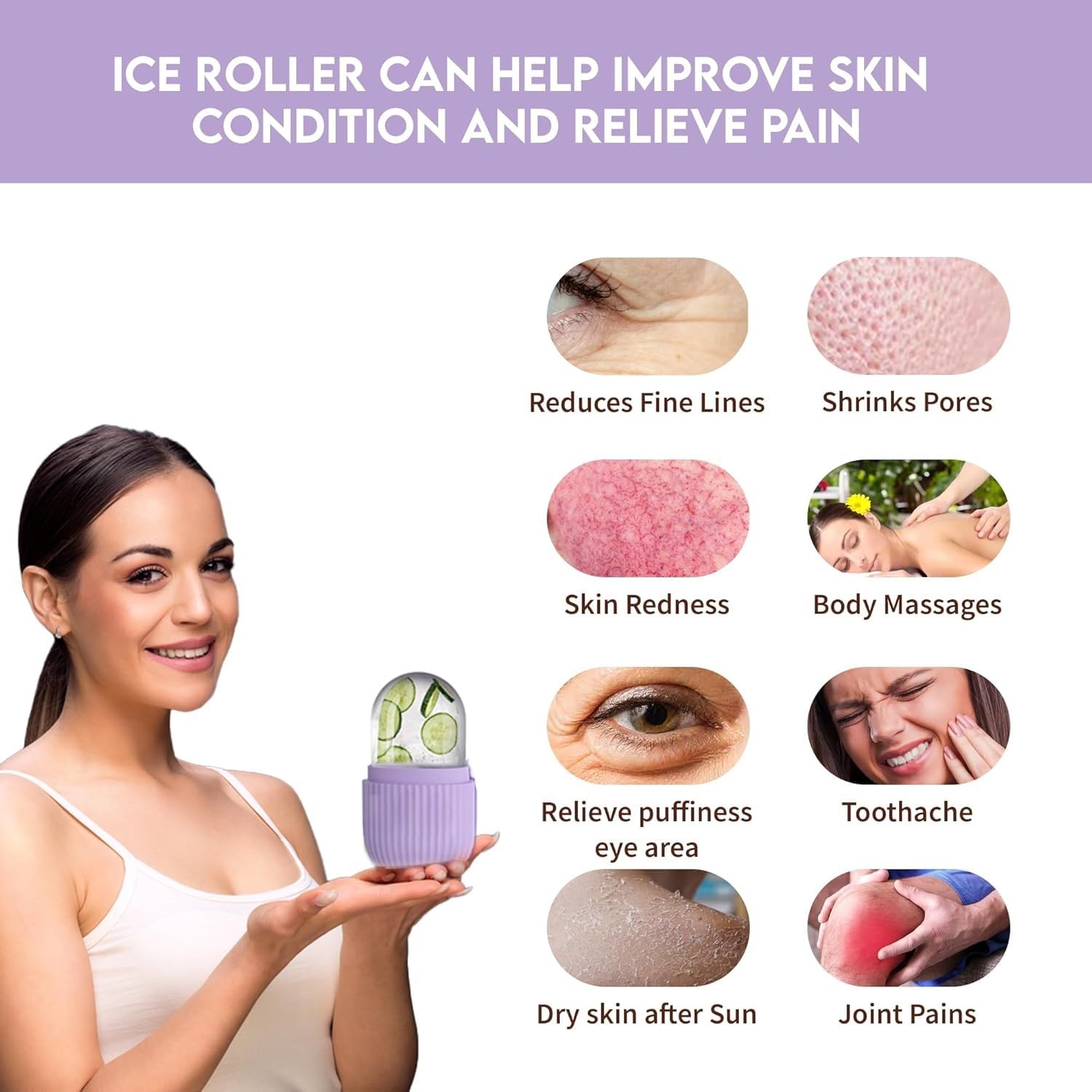 3-In-1 Facial Massage Set Ice Roller Jade Gua Sha 3D Roller Face Massager Jawline Sculpting Tool Anti Ageing Skin Tightening Beauty Kit Face Roller for Glowing Skin Recycled Paper Rolls/Case(Combo) 2