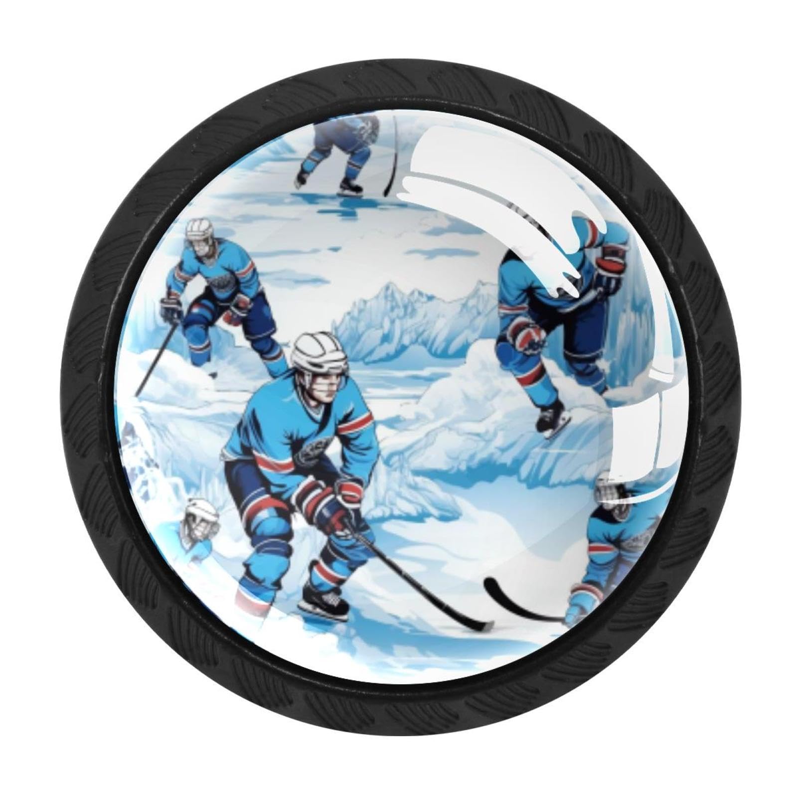 Chenzzzz Multicolored 02 4 Pack Ice Hockey Drawer Knob Cabinet Hardware