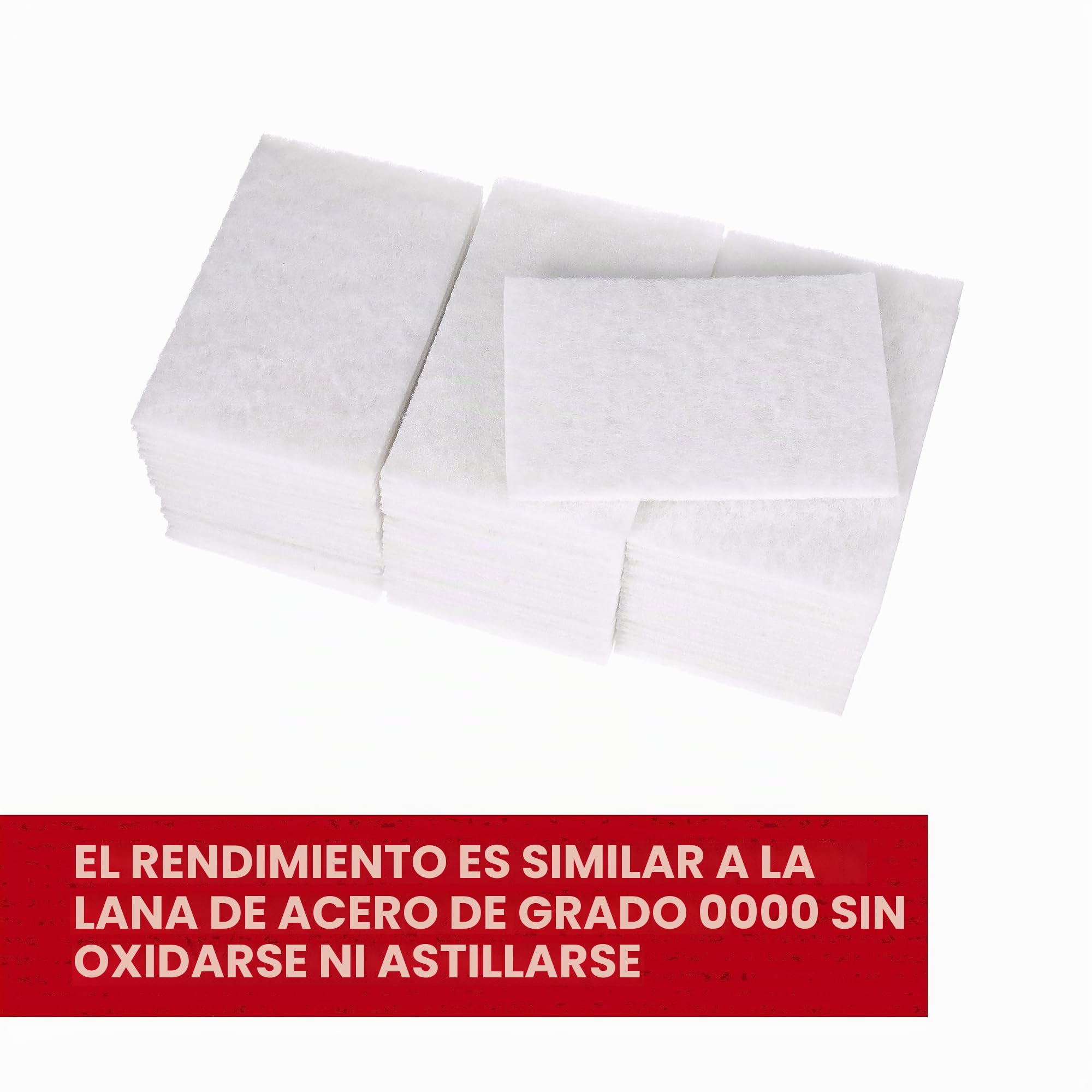 Scotch-Brite(TM) Almohadilla de limpieza ligera 7445, silicato de aluminio, 9 cm de largo x 6 cm de ancho, color blanco (paquete de 20), Pack of 20