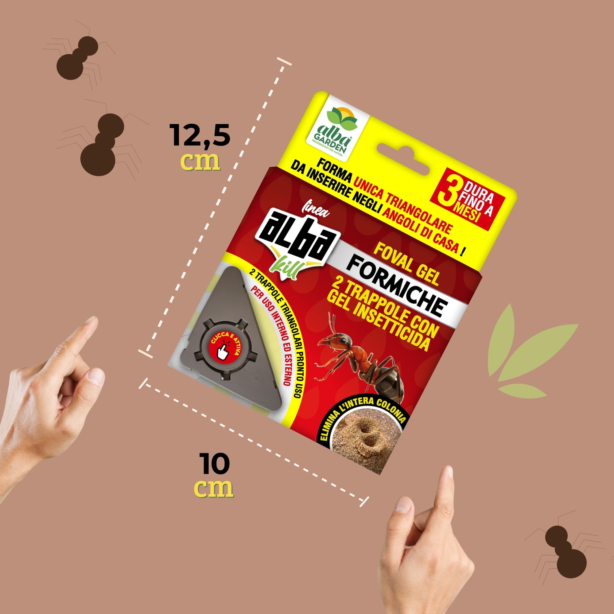 Albagarden - Trappola Formiche con Gel Insetticida - Casette con Esche in Gel Insetticida - Anti Formiche - Pronto all'Uso x 24 Pz