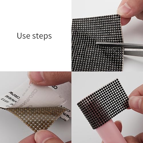 Miniatura 3 de Hojas de diamantes de imitación de cristal autoadhesivas, hoja de gemas con purpurina para manualidades, decoración de automóvil, 9.4 x 7.9 pulgadas