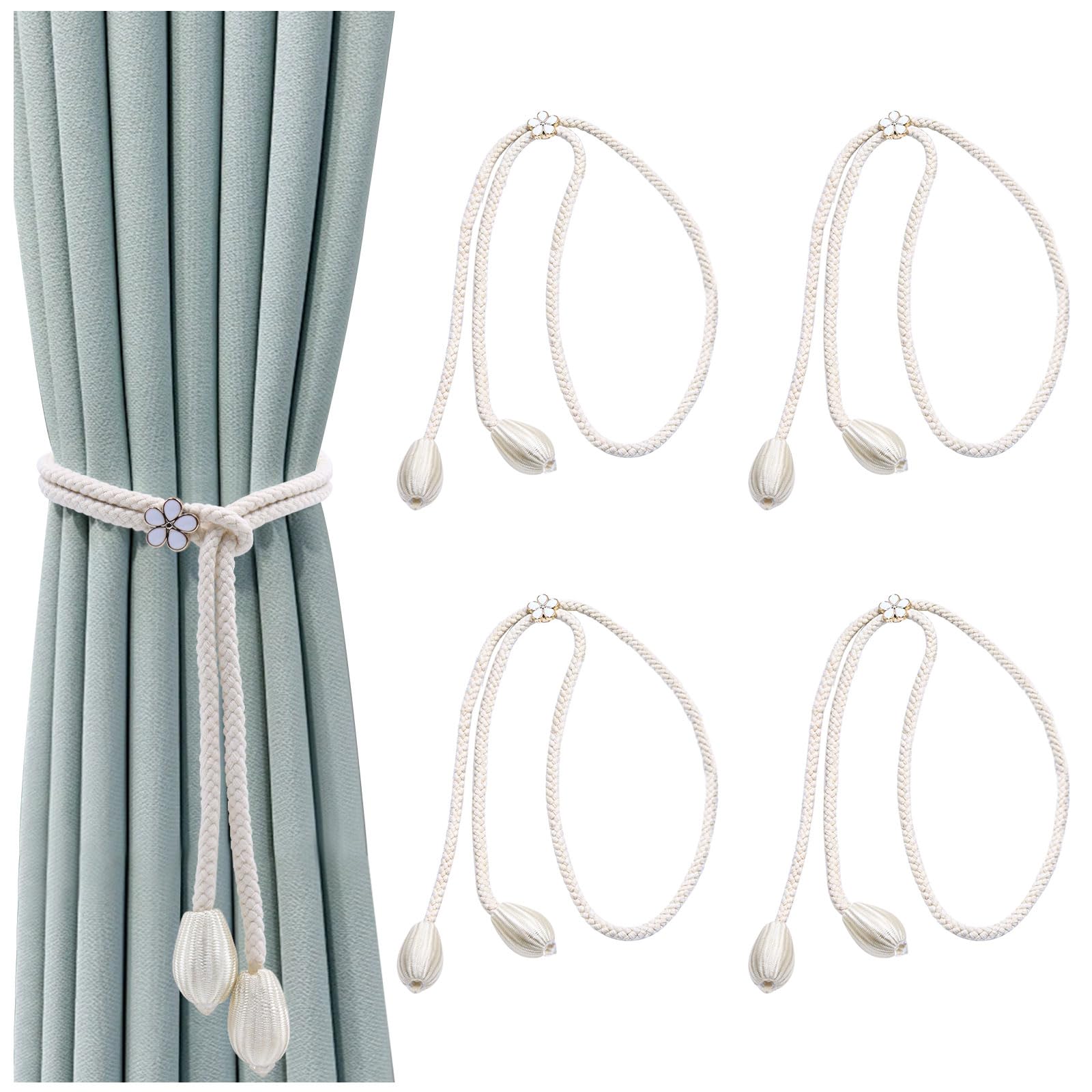 Lntyq 2 Pièces Mignon Embrasse Pour Rideaux, Créatif Floral Embrasses De Rideaux, Décoration De