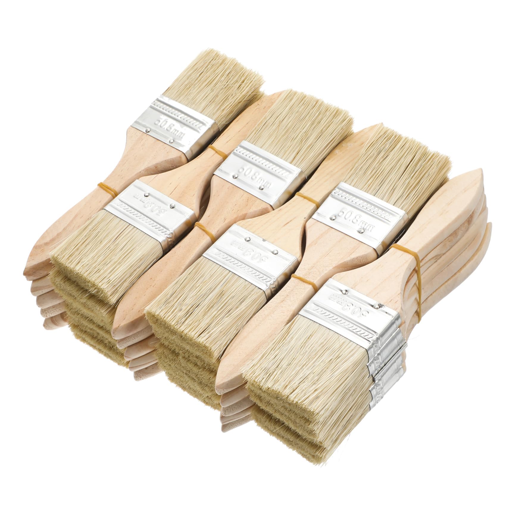 Pinceaux à Peinture à Manche en Bois Épais, Lot de 30 Pièces