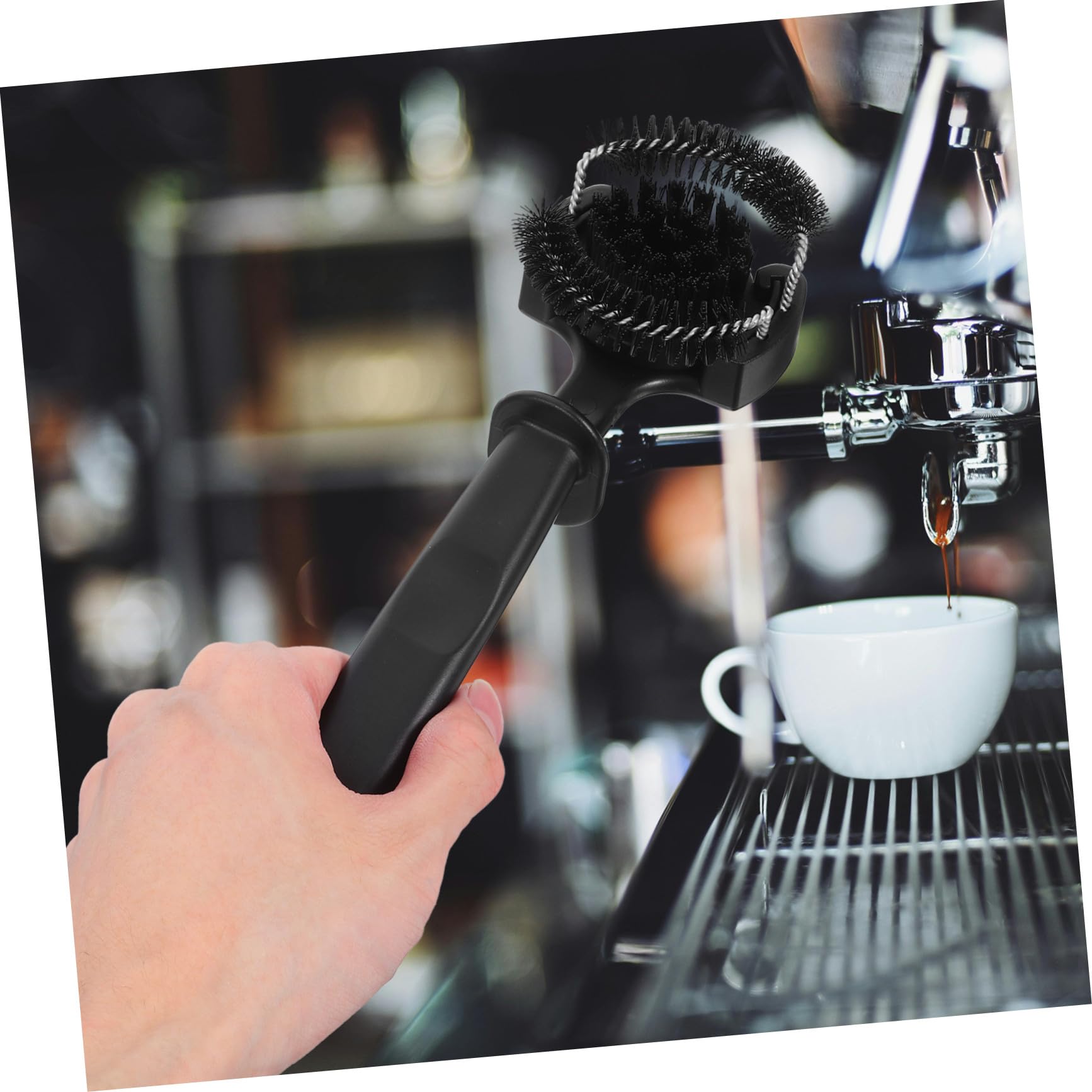 Cepillo de Limpieza para Cafetera Cepillo para Máquina de Café con Mango Portafiltros Herramienta de Limpieza de Cocina
