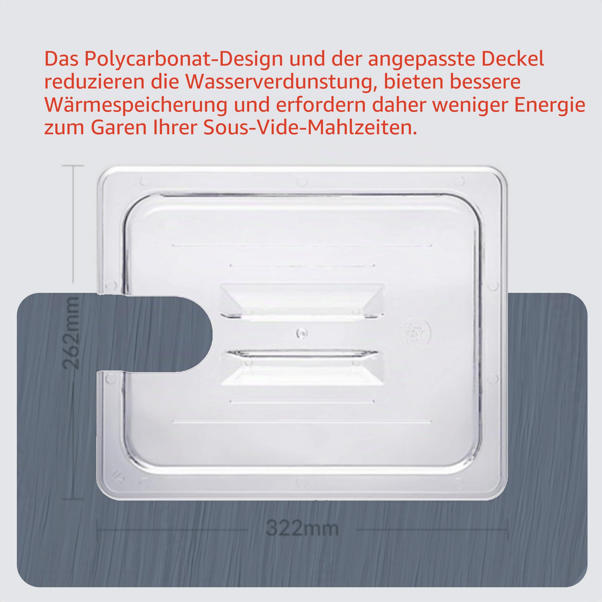 SousVideTools Behälter aus Polycarbonat, 11,6 l, mit Deckel passend für den Sous-Vide-Stick von Anova, durchsichtig, zum Garen, frei von BPA, nicht-haftend und spülmaschinengeeignet