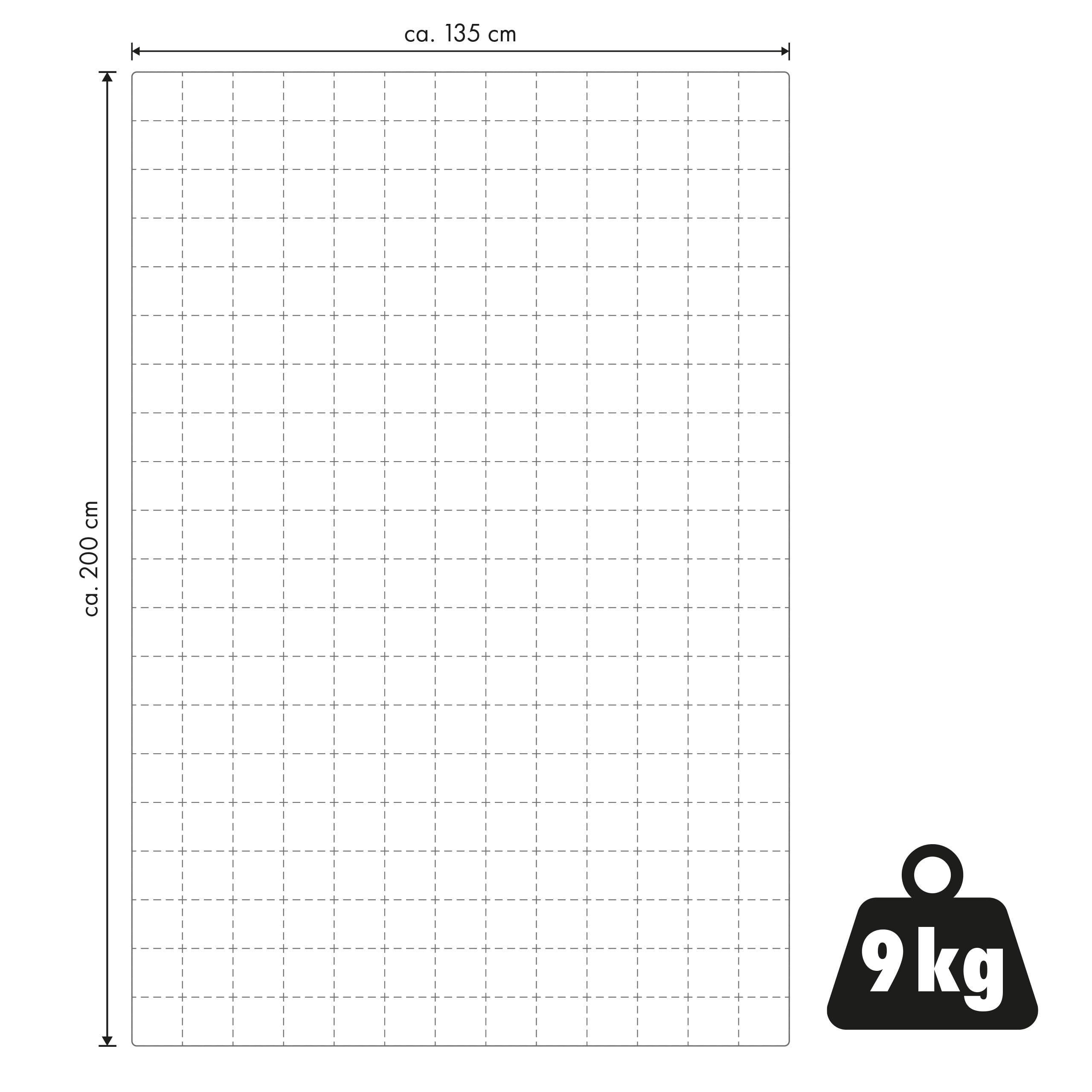 Gewichtsdecke 9 kg 135 x 200 cm Anti-Stress Decke Therapiedecke