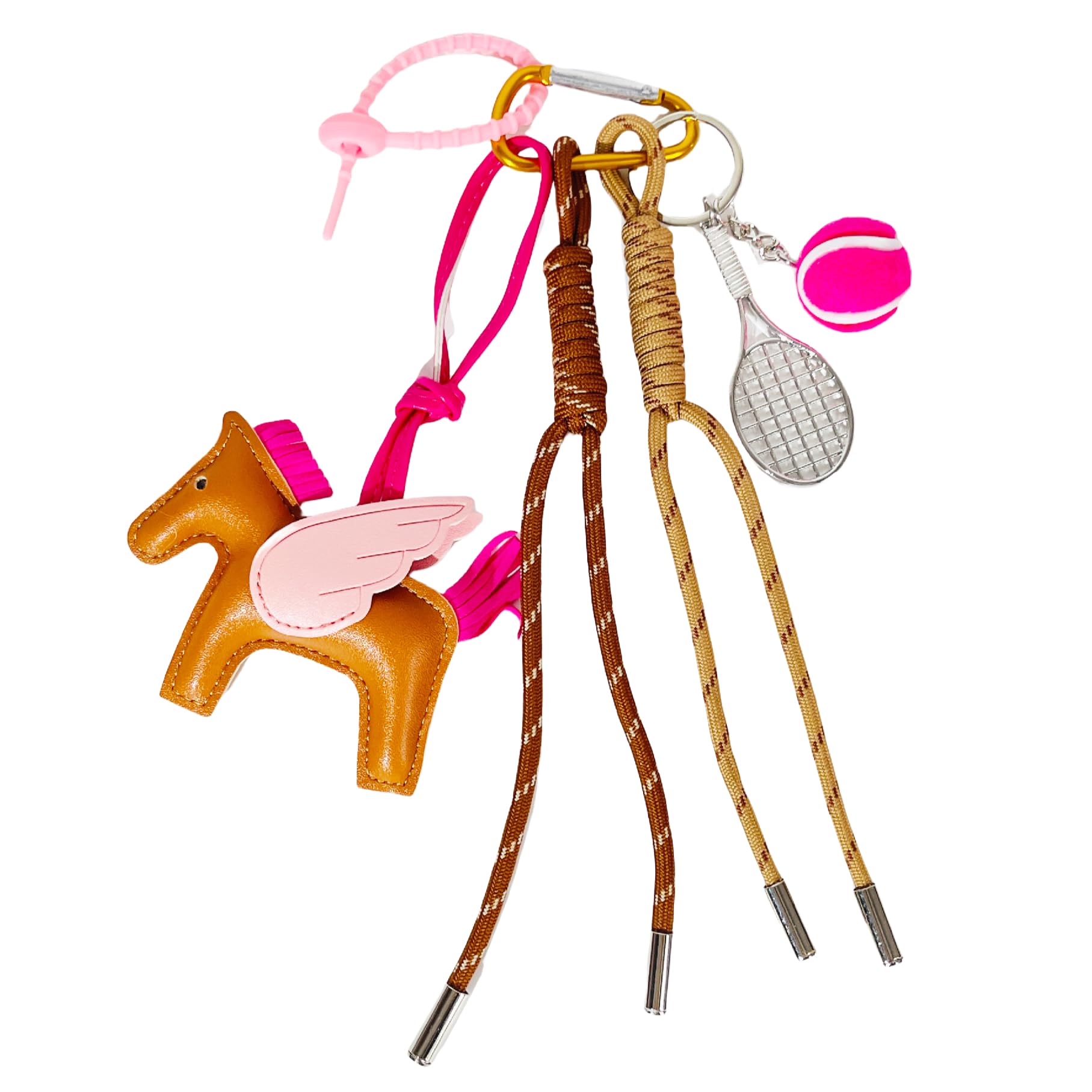 QTKJ Keychain for Women, Bag Charm, Hand-Woven Nylon Rope Key Chain, Aesthetic Keychain, Bag Accessories Charms for Handbag, Backpack(Style 173