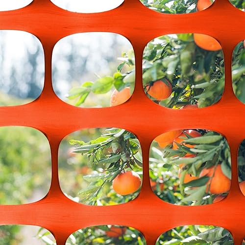 Miniatura 9 de Houseables Valla de malla de plástico, red de barrera de construcción, naranja, 4'x100' pies, 1 rollo, cercado de jardín, envoltura de cercas, sobre