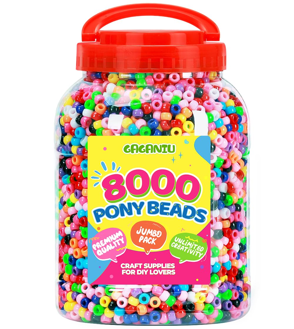 Amazon.com: 8000+ pcs Pony Beads Bulk for Bracelet Multi-Colored