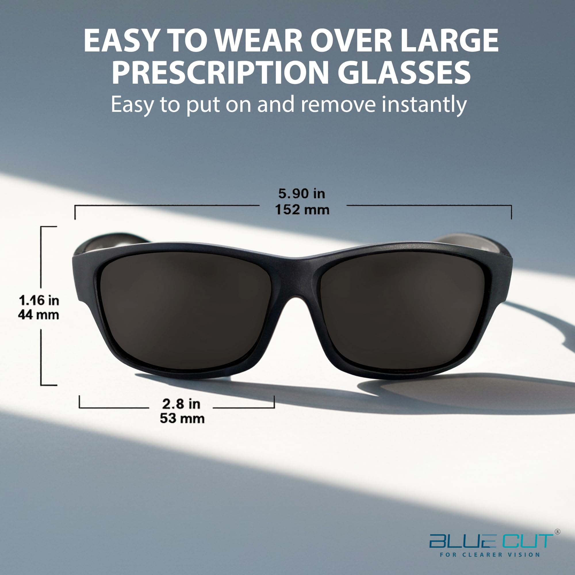 BLUE CUT Ajustement Sur Des Lunettes De Soleil Polarisées Clip De Conduite Sur Des Lunettes De Soleil À Porter Sur Des Lunettes De Vue unisexe-adulte
