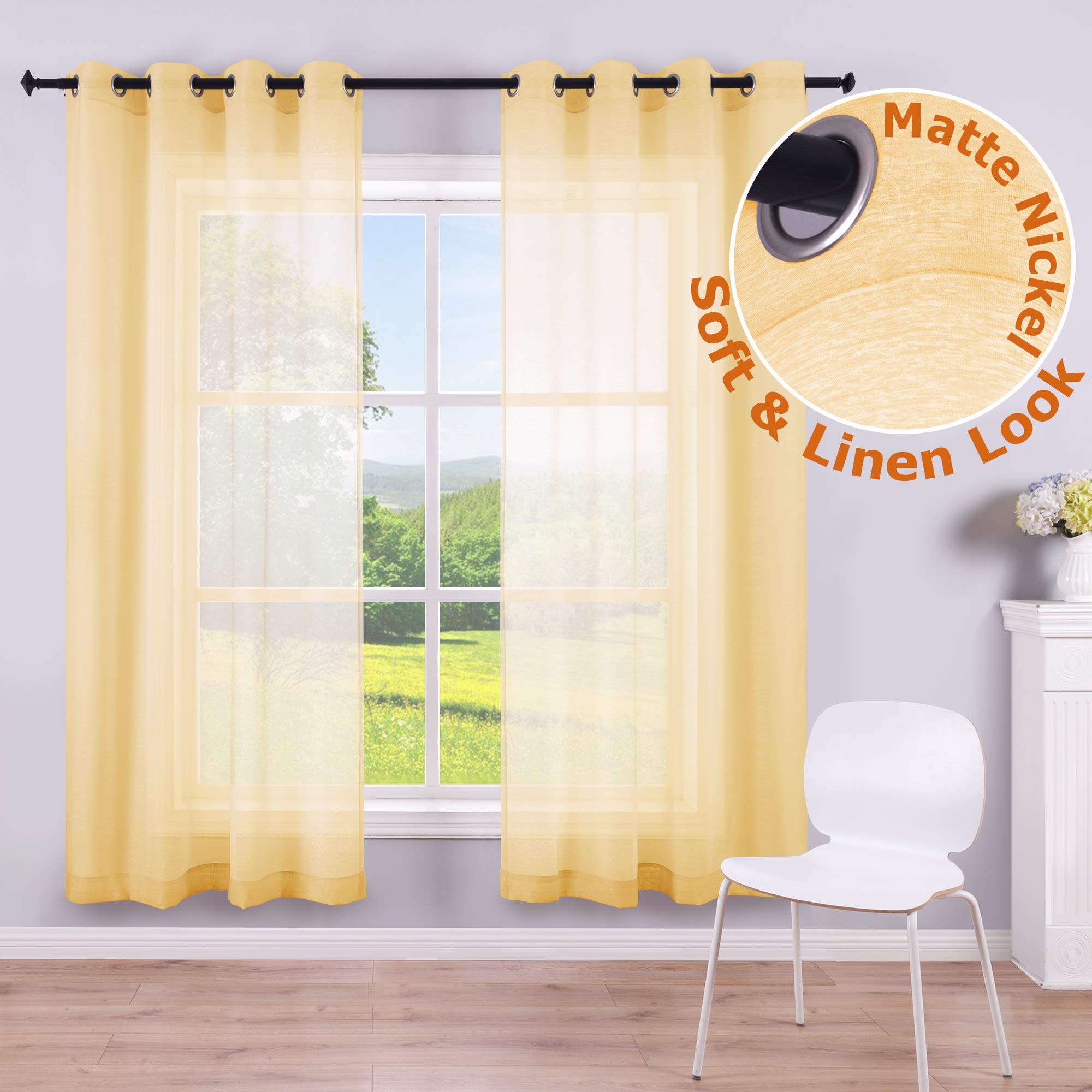 Pastel Yellow Sheer Curtains Curtains & Drapes