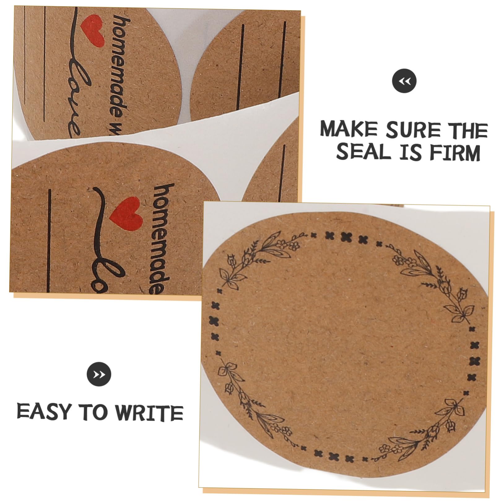 POPETPOP 3pezzi Etichette Adesive Circolari Vuote per Imballaggio e Spedizione Adesivo Termico Autoadesivo Sigillante per Sacchetti e Etichette Personalizzabili