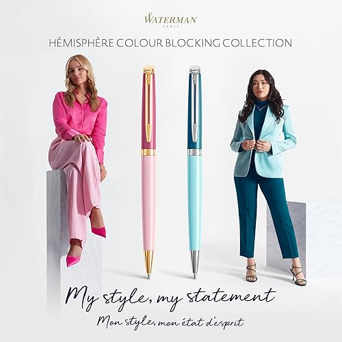 Miniatura 6 de Waterman Hémisphère - Pluma estilográfica  Laca de metal y verde con ribete de paladio, punta fina de acero inoxidable, tinta azul, caja de regalo