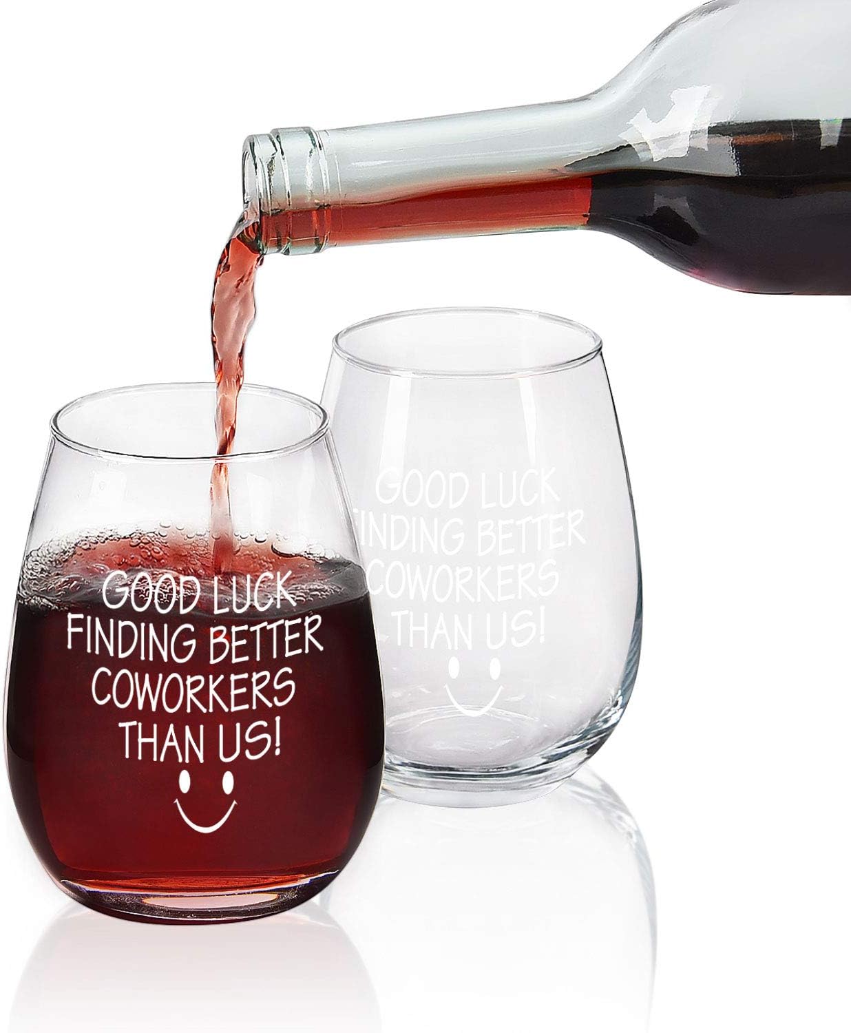 Good Luck Finding Better Coworkers Than Us Stemless Wine Glass 15Oz, Funny Wine Glass for Going Away, Leaving, Farewell, New Job, Women Men Coworkers Colleagues Boss Friends