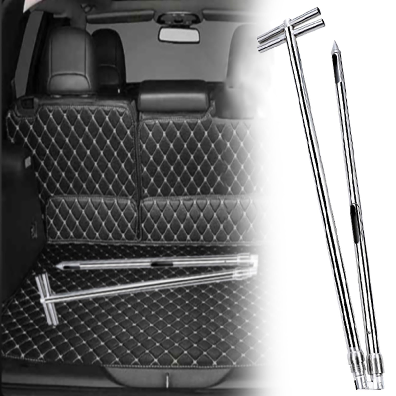 Hochwertiger Bodenprobennehmer aus Edelstahl für Getreidepulver, faltbar und drehbar, 2–3 m lang, 32–38 mm Durchmesser, Doppelgriff für einfache Handhabung, ideal für Gartenbau und Landwirts