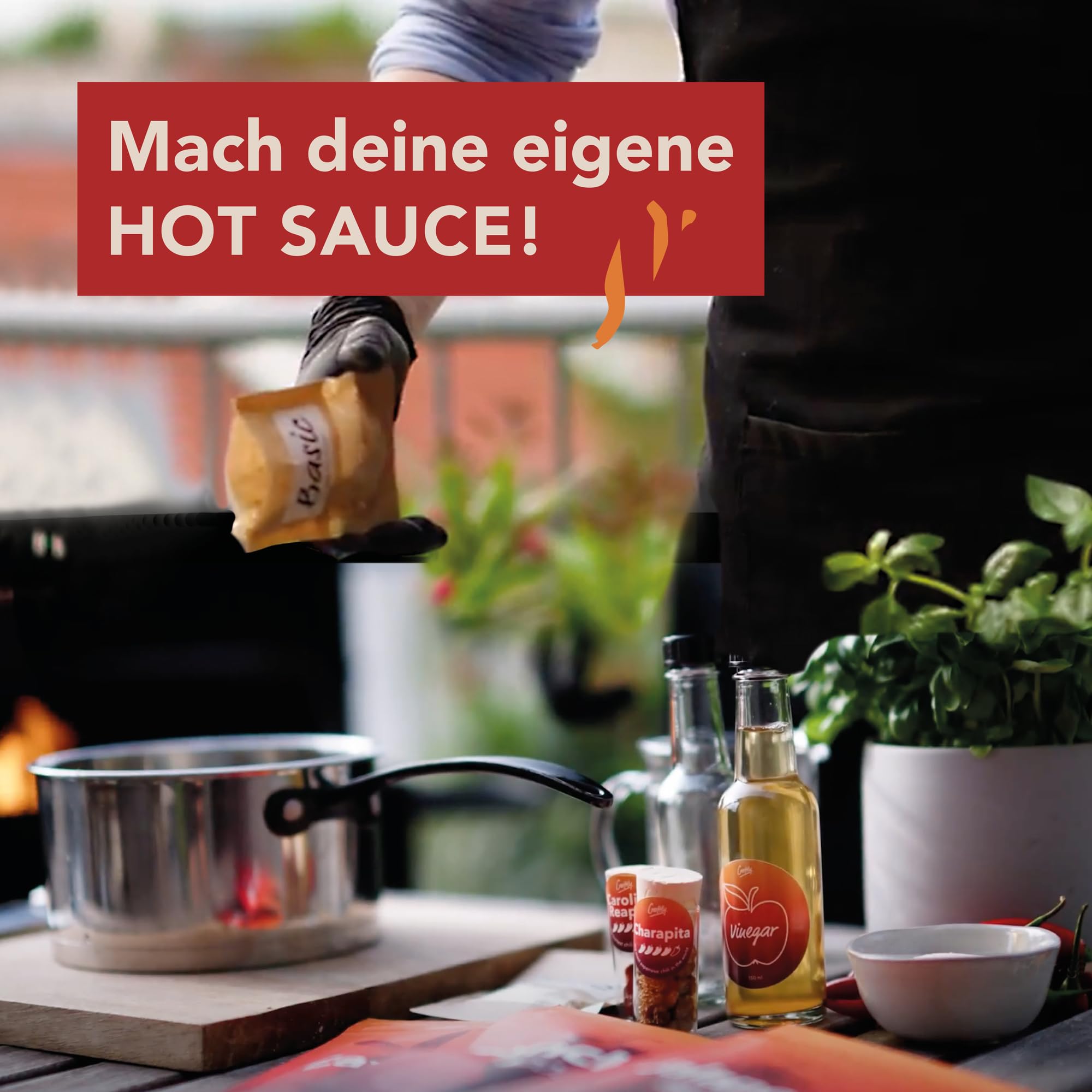 Chili-Set zum Selbermachen | DIY Hot Sauce Set | DIY Set Für Erwachsene | Ancho, Jalapeño, Cayenne, Charapita, Carolina Reaper | Tolles Geschenk-Set für Männer & Frauen