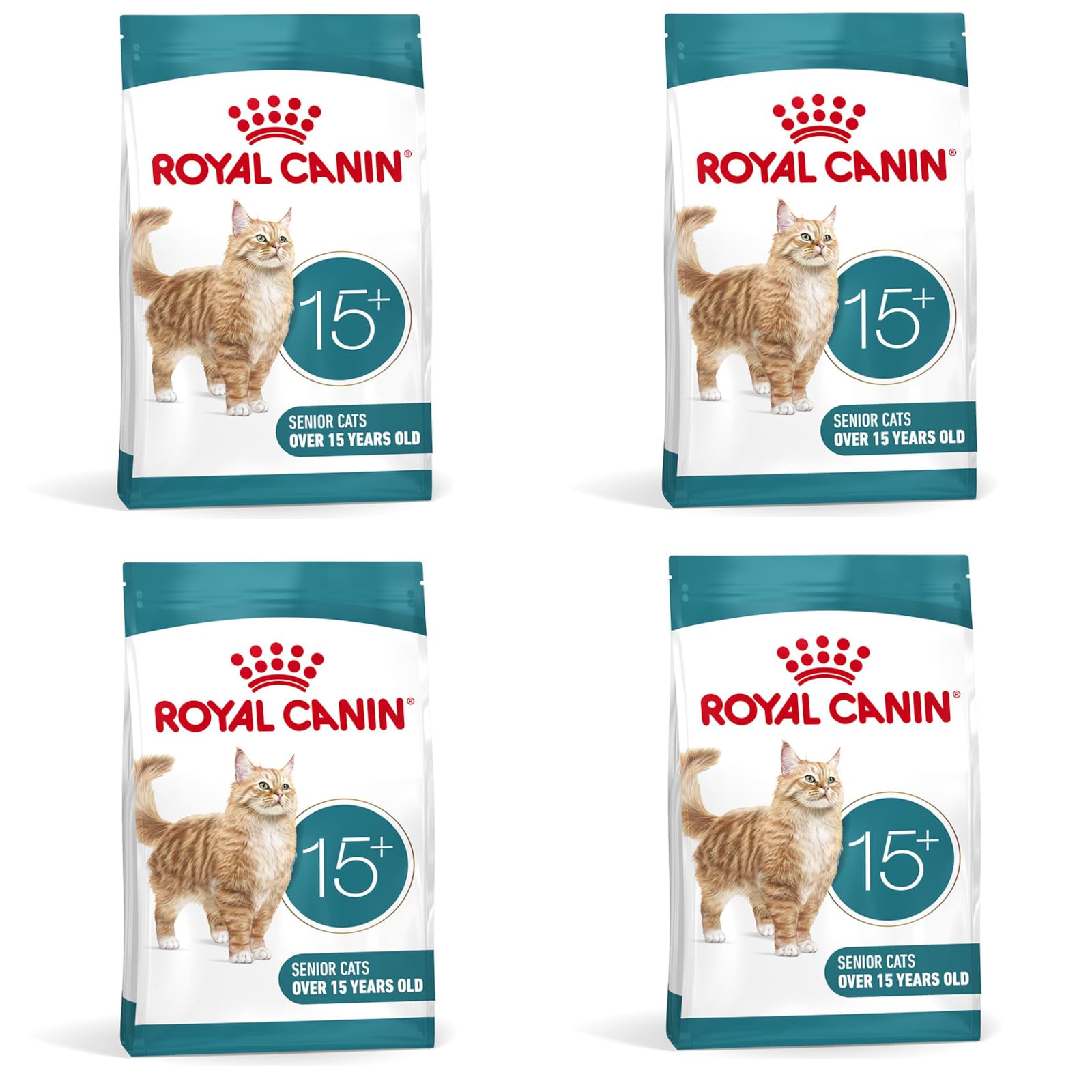 ROYAL CANIN AGEING 15+ | 4 Pack | 4 x 400g | Dry Food for Senior Cats from 15 Years | HealthyAge7 Complex Formula | Contains Easy Chew Treats