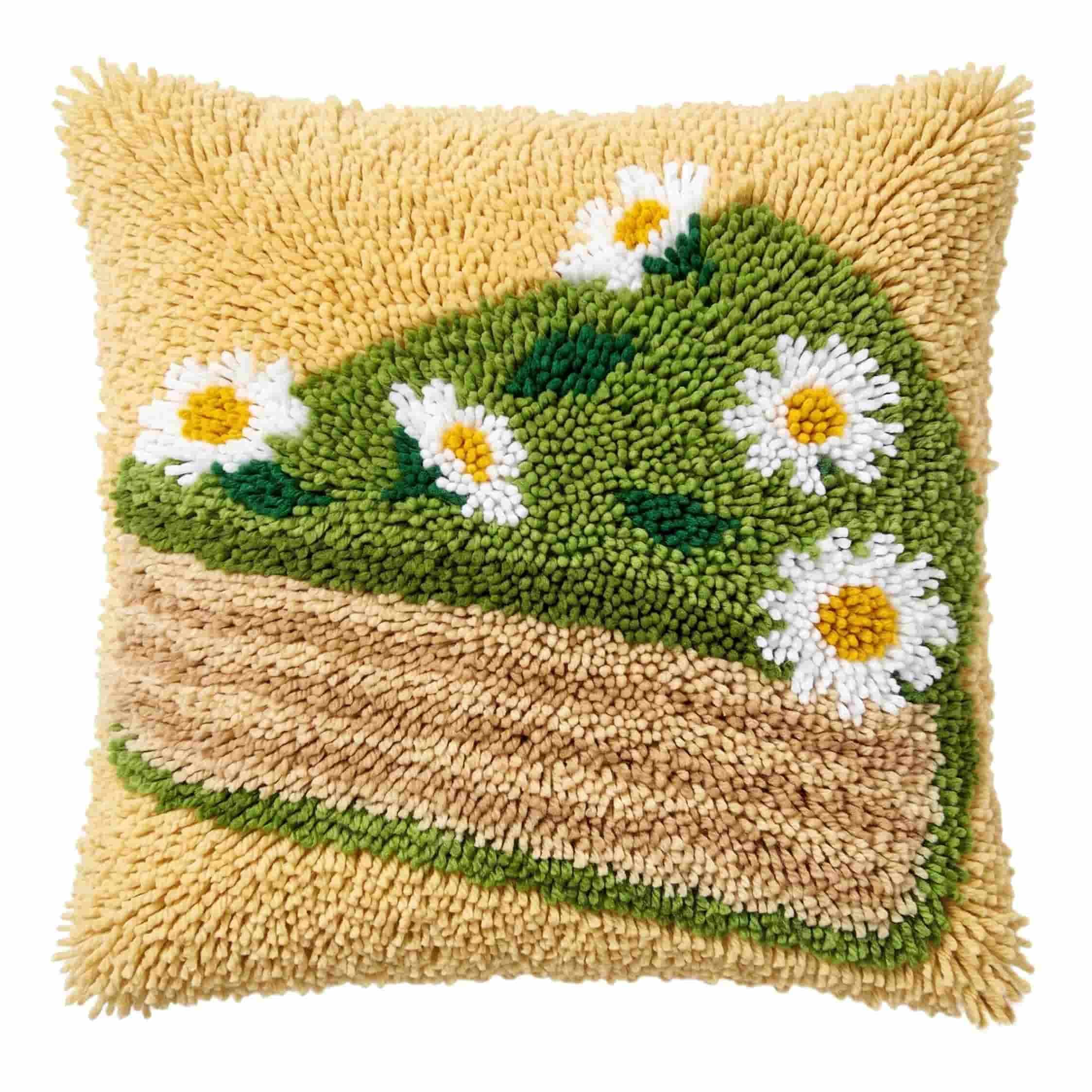 Axiangzik D Latch Hook Cushion Kit,Essert Iy Throw Pillow Cover 43X43cm