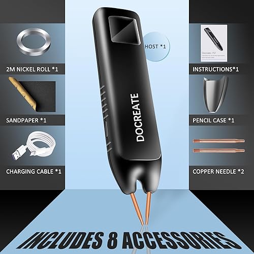 Miniatura 6 de Soldador por puntos, mini máquina de soldadura por puntos, batería portátil recargable, soldador de puntos ajustable de 9 engranajes con hoja de