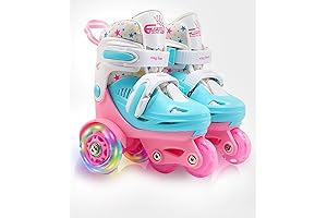 Adjustable Roller Skates for Little Girls with Light Up LED Wheels