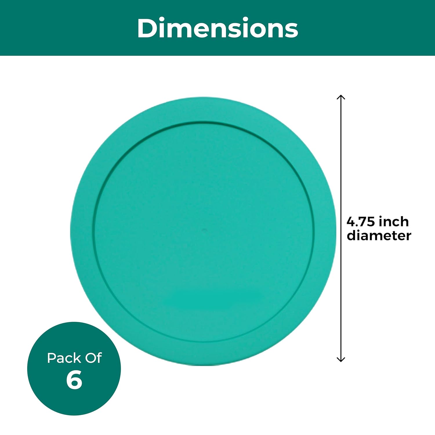 Wood Grip Lids for Pyrex and Anchor Round Glass Containers - 2-Cups, Green-6 Pack