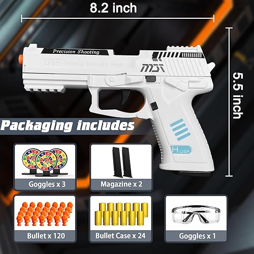 Miniatura 2 de Pistola de juguete con recarga automática de rebote de expulsión y blaster de espuma suave, ideal para juegos de disparos, juguetes de modelo