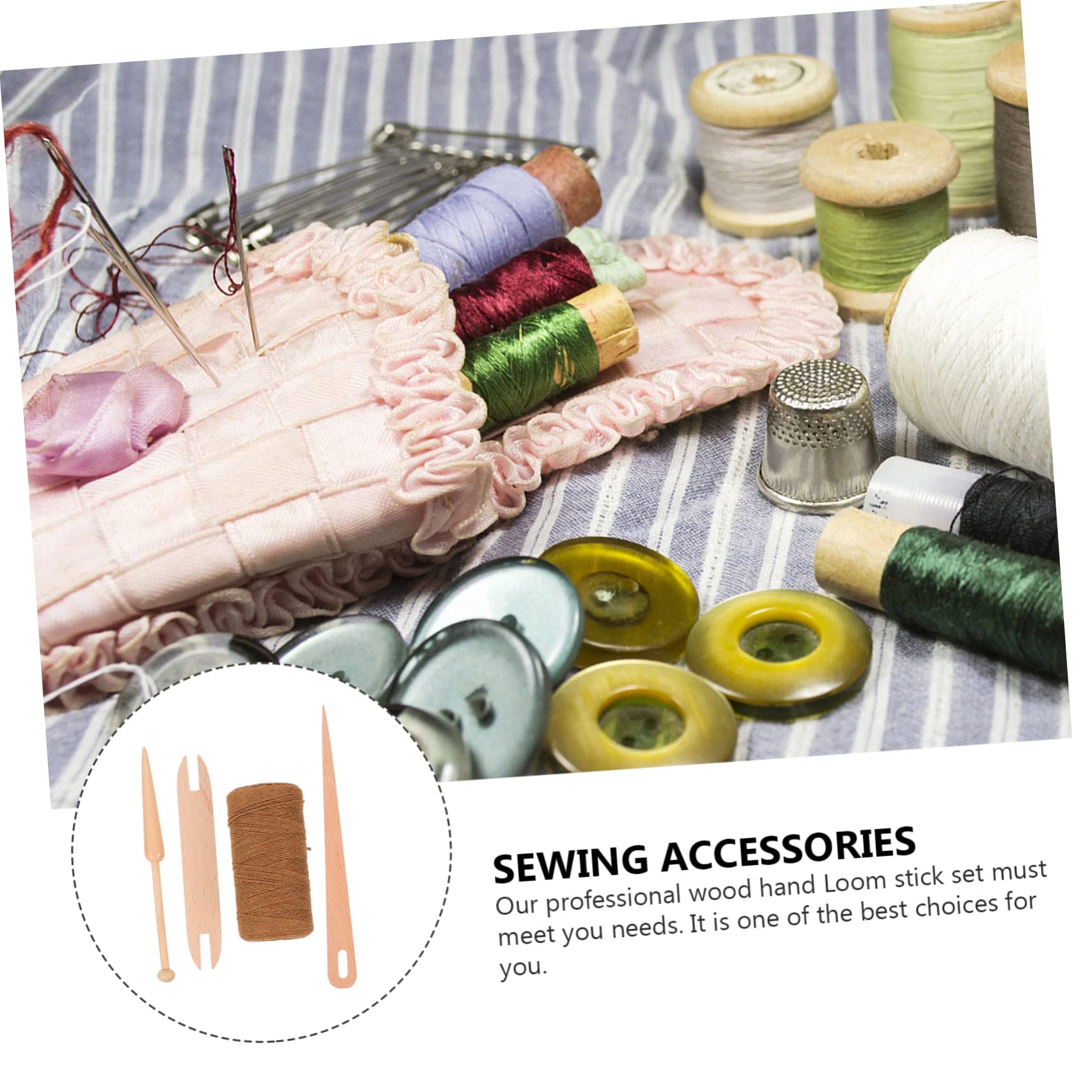Uonlytech 3 Juegos Herramientas Madera para Manualidades Diy Agujas de Crochet y Telar para Bufandas Suéteres y