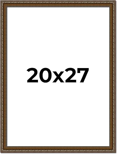 Miniatura 231 de Marco de fotos completo de madera dorada envejecida de 16 x 20 pulgadas con plexiglás acrílico UV, parte trasera de tablero de espuma y accesorios