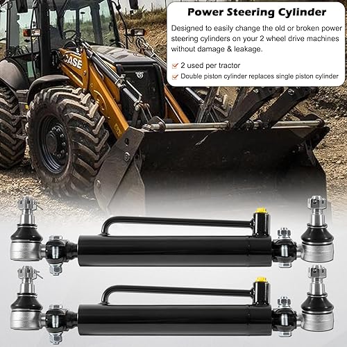 Miniatura 4 de D128454 D84800 234447A1 nuevo cilindro de dirección asistida con tuercas castillo para cargadores de retroexcavadoras de caja 480B 480C 480D 480E