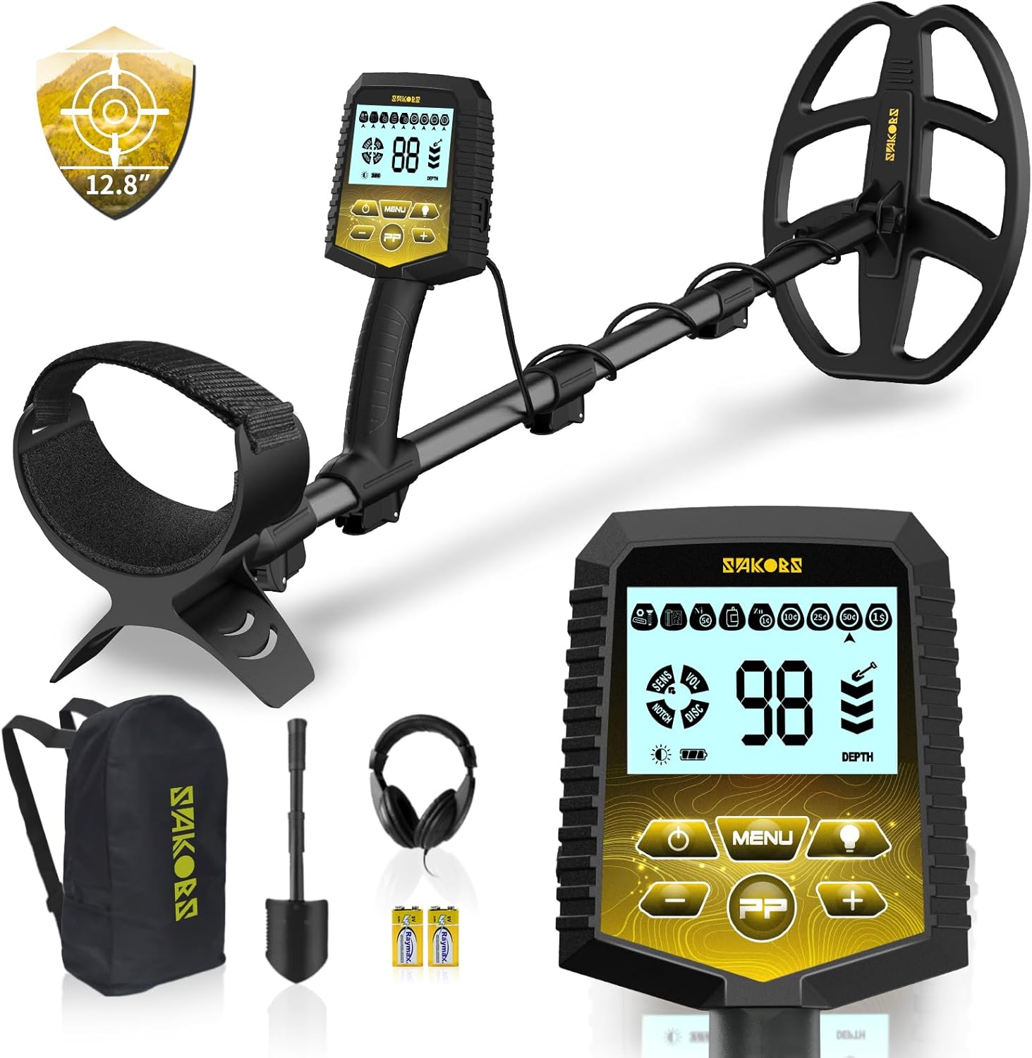 SAKOBS Metal Detector for Adults Professional – Higher Accuracy 9 Types of Metal Target Detection