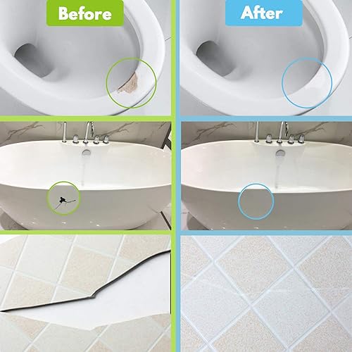 Miniatura 5 de NADAMOO Kit de reparación de bañera y azulejos, kit de reparación de ducha de azulejos blancos para piedra acrílica de cerámica de porcelana de