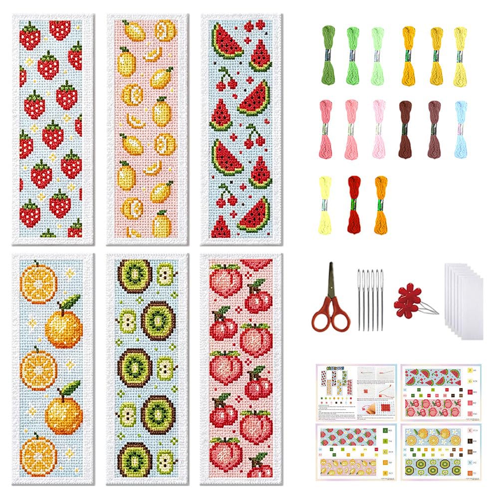 FREEBLOSS Cross Stitch Bookmark Kits - 6 Sets -11