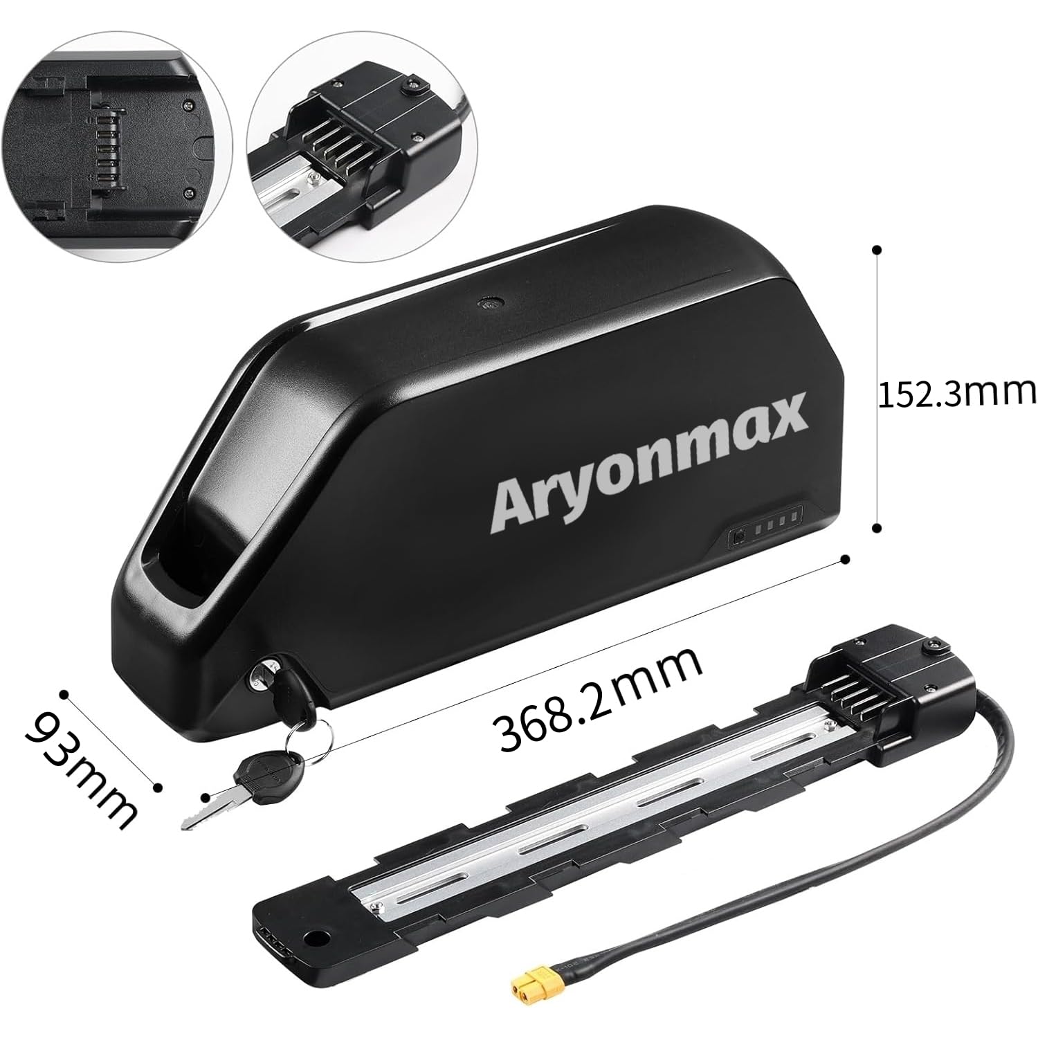 Batteria Ebike 48V 52V 20AH 25AH con Caricabatterie Piastra Base 5Pin e Cella Grado A, Batteria Litio Bici Elettrica Bicicletta Lunga Durata