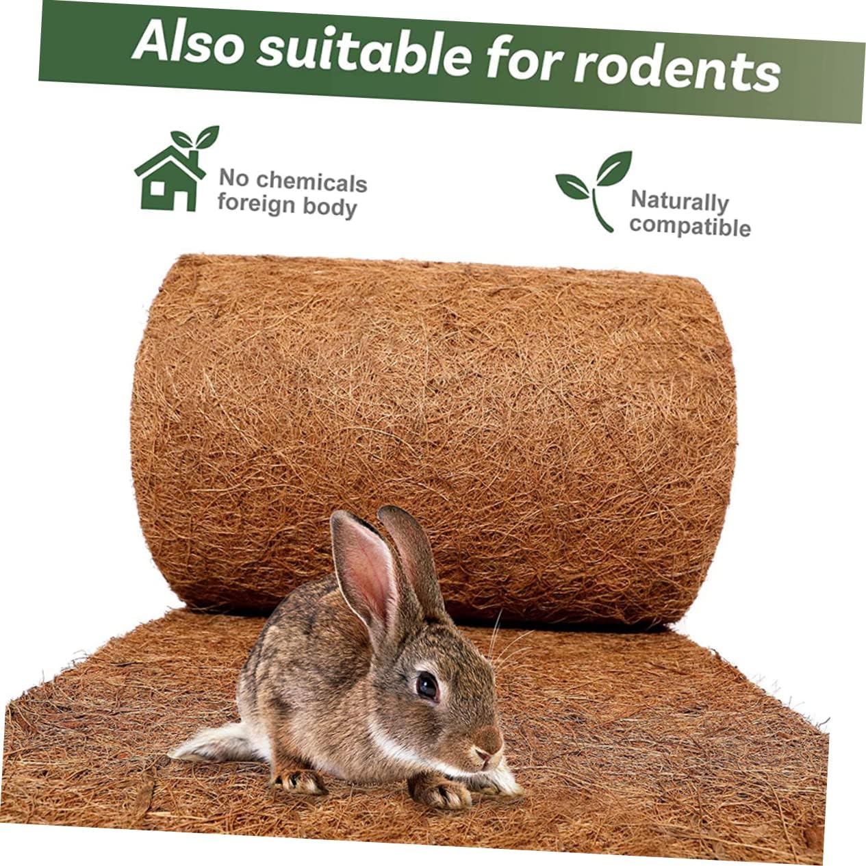 Yardwe Coconut Bedding Reptile Carpet Mat Fiber Pet Floor Mat Tortoise Carpet Easy to Clean
