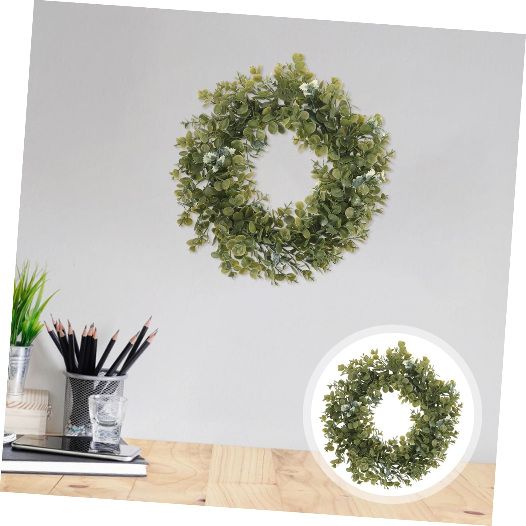 1stück Emulierte Eukalyptus Wreath Für Hochzeiten Und Dekoration Grün Künstliche Pflanze Für Innen Und Außendekoration Für Festlichkeiten Und Events