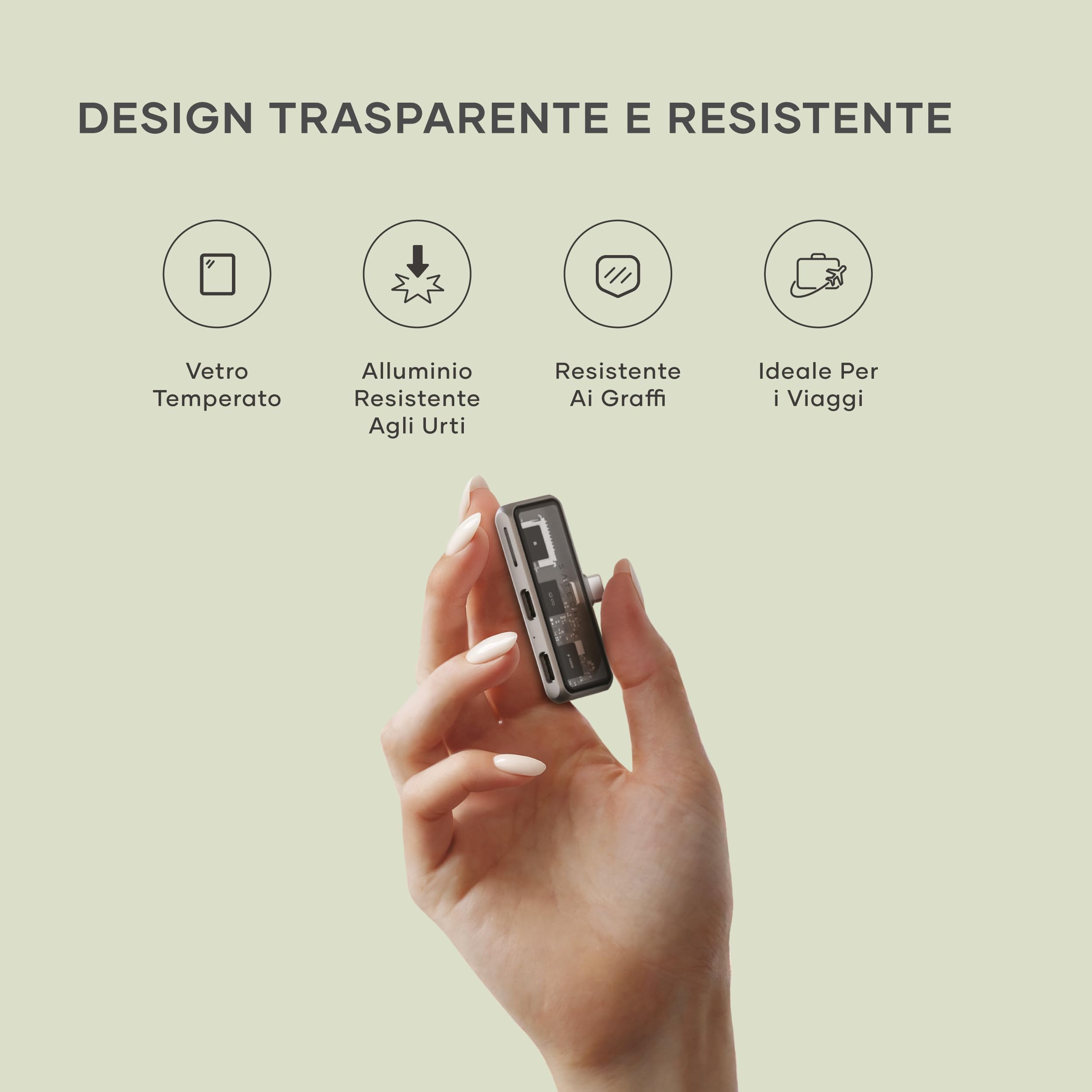 SATECHI Mobile Hub USB C 3 in 1 con Lettore MicroSD, HDMI, 100W, 10Gbps | Lettore di schede microSD, video 4K@60Hz, adattatore portatile per iPhone, iPad, Nintendo Switch e altro