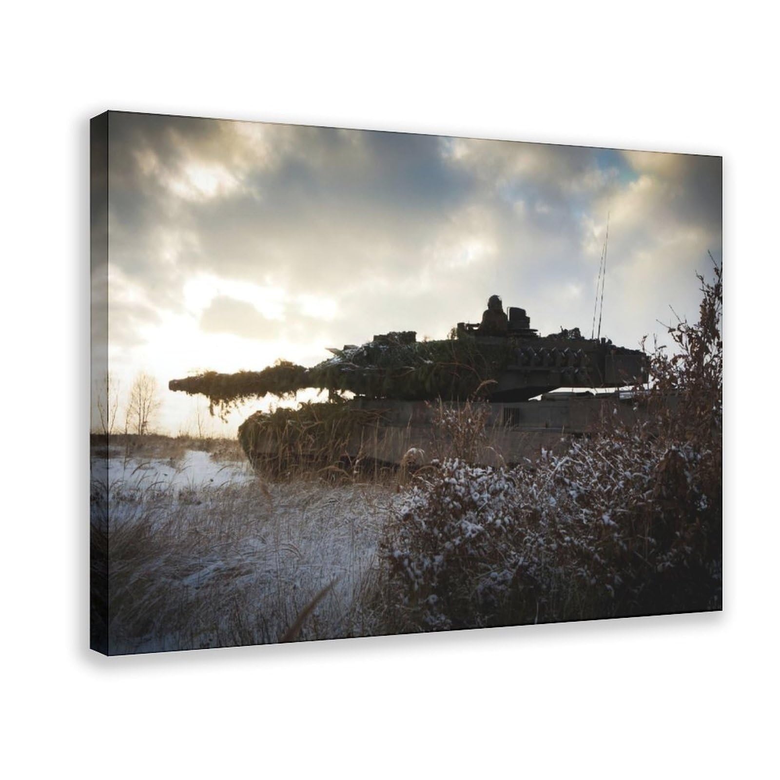 Leopard 2 Tank Military War Canvas Poster Wall Art Decor Print Picture Paintings for Living Room Bedroom Decoration Frame-style 16" L X 24" W