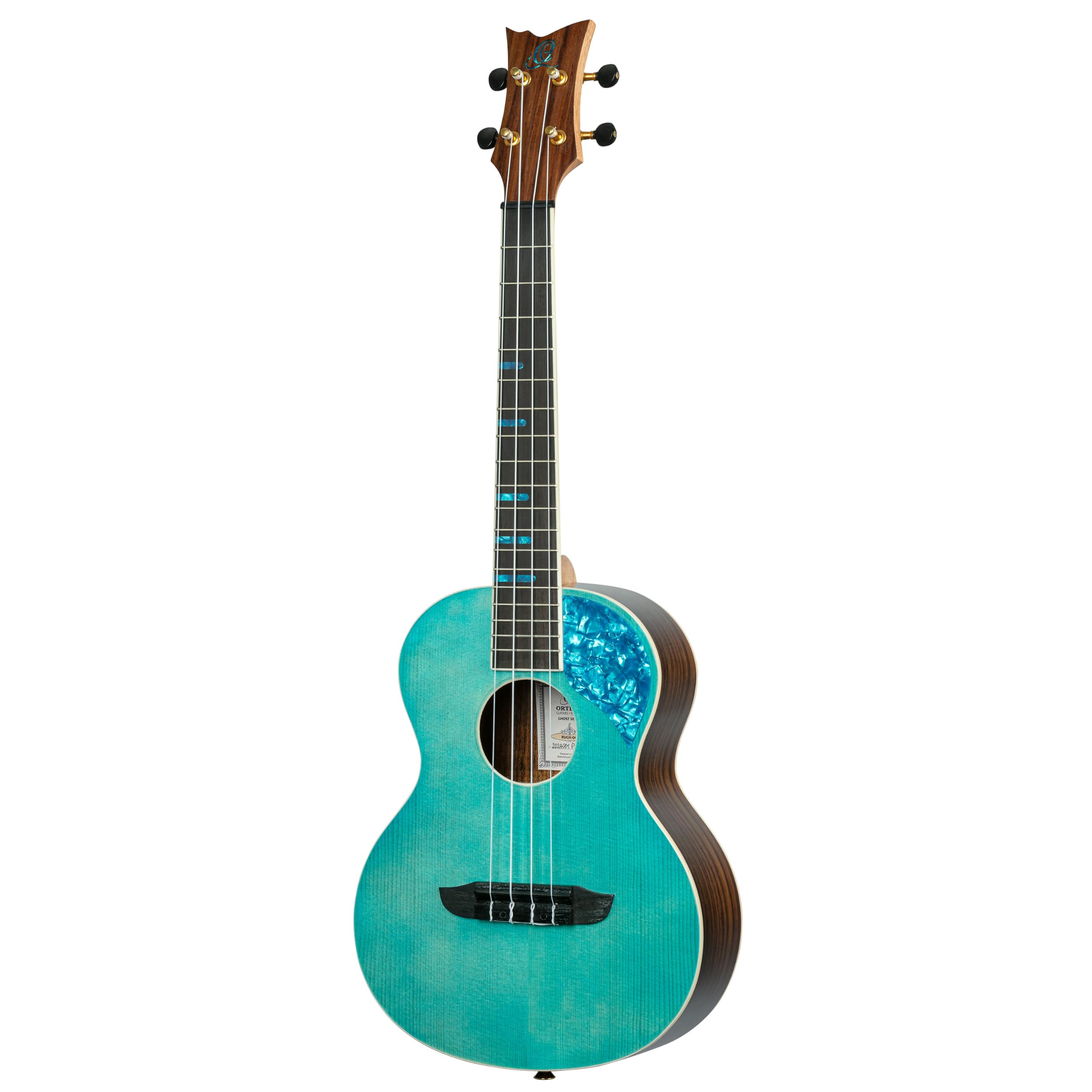 Ortega Guitars Ukulele Tenore Acustico – Ghost Series – Gig Bag Inclusa – Abete Rosso, Blue (RUGH-OCT)