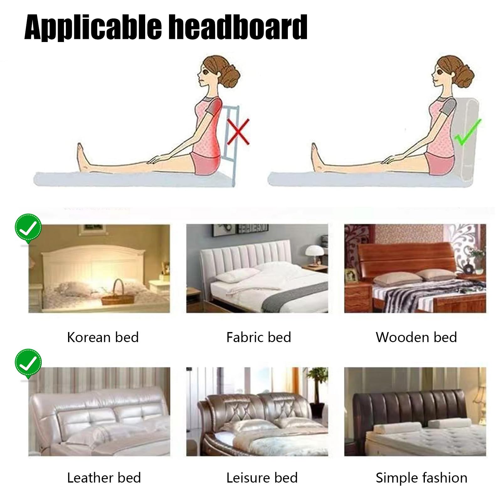 Funda de cabecera elástica for cabecera tapizada, Funda de Cama Doble/Individual(12,220cm)