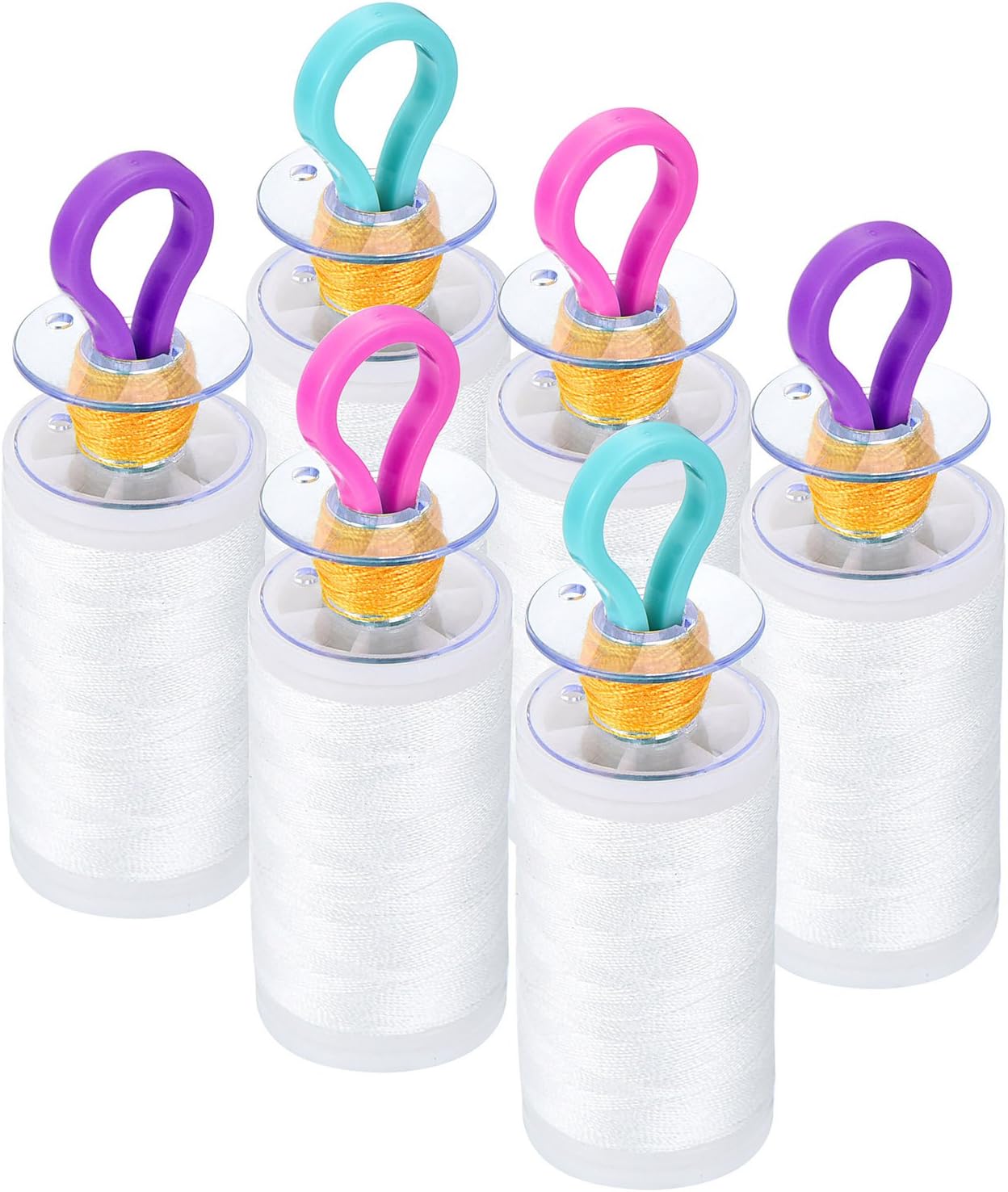 BBTO 30 Pieces Bobbin Thread Bobbin Holders Buddies Sewing Machine Accessories for Thread Spool Organizing