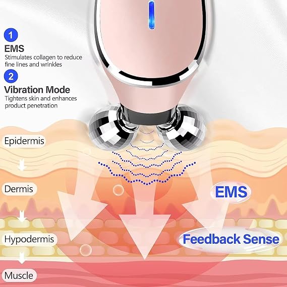 Microcurrent Facial Device, 6 in 1 Face Device Rejuvenating Facial Device Facial Devices Boost Skin Care Products Absorption(Black)