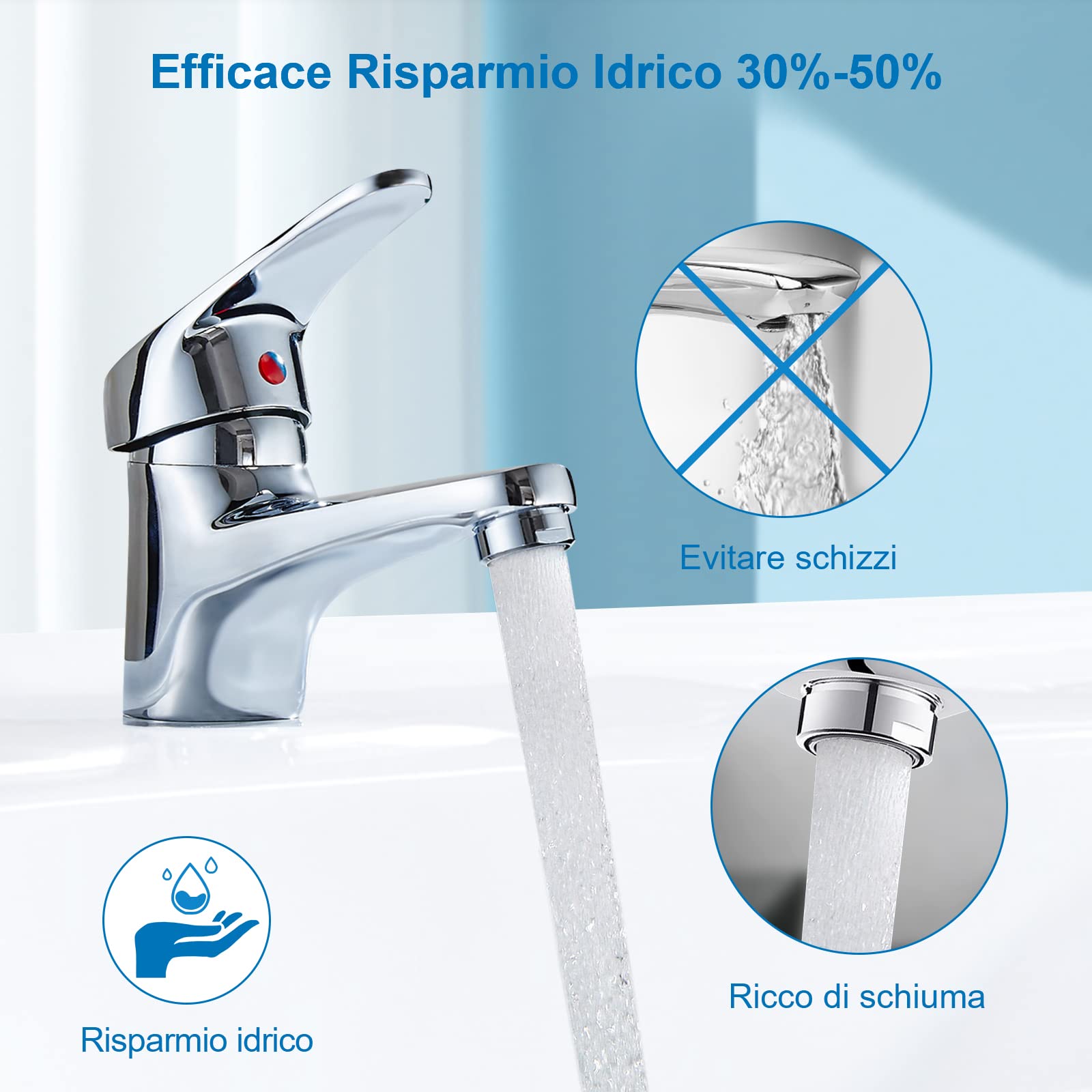 Aeratori Per Rubinetto M18.5 - Set Da 10 Pezzi Con Chiavi, Risparmio Idrico - Foto 9