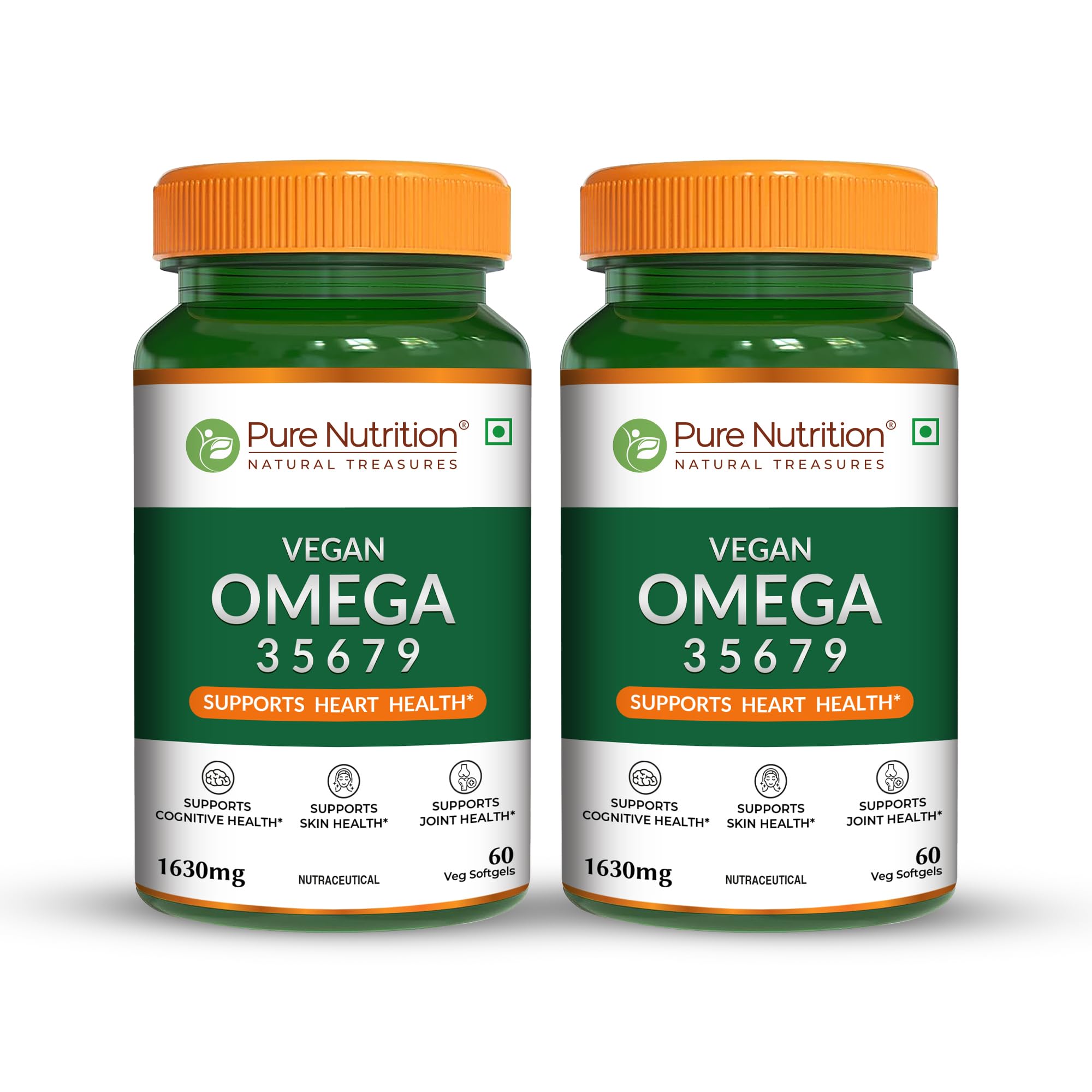 Pure Nutrition Vegan Omega 3-5-6-7-9, 120 Veg Softgels (60 x 2) | Seabuckthorn, Flaxseed, Pomegranate Seed, Borage & Olive - 5 Oils for Heart Health, Good Lipid Profile & Lower Cholesterol Level-picture-19