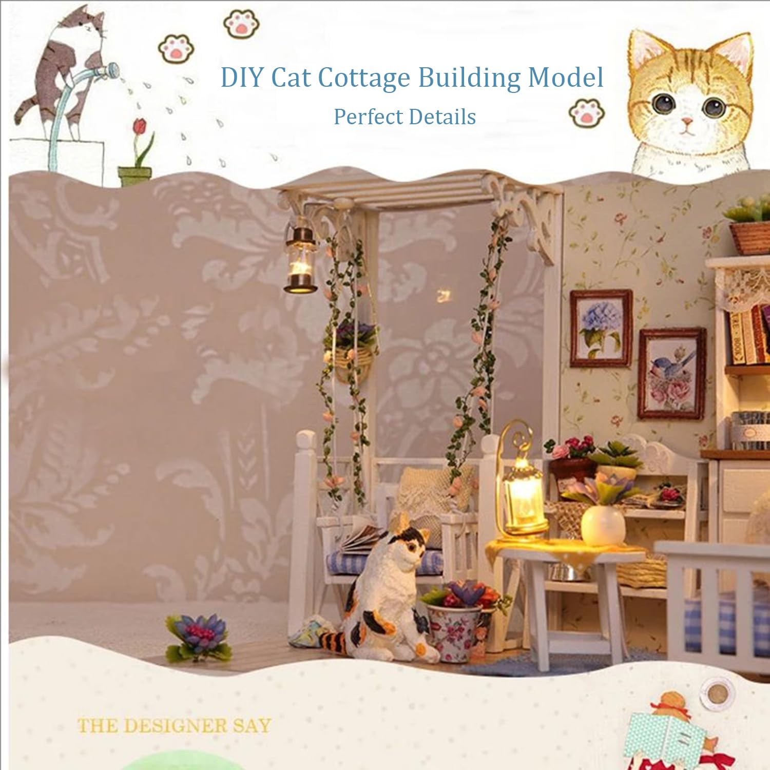 Casa Miniatura DIY Con Luz LED Y Movimiento Musical | Kit De Manualidades Para Montar | Regalo Creativo Para Niños Y Adultos