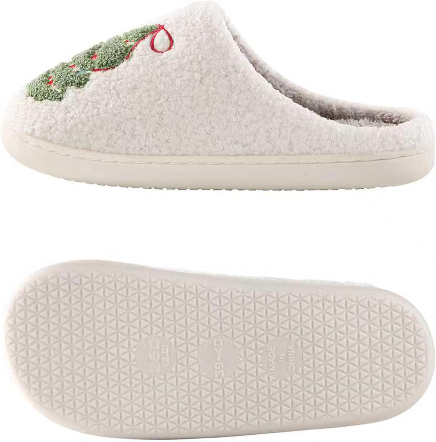 Christmas Slippers For Women Men Indoor Soft Warm Cotton Bedroom Reindeer Slippers House Memory Foam Slippers Cozy Fluffy Fall Winter Home Slippers - Image 6