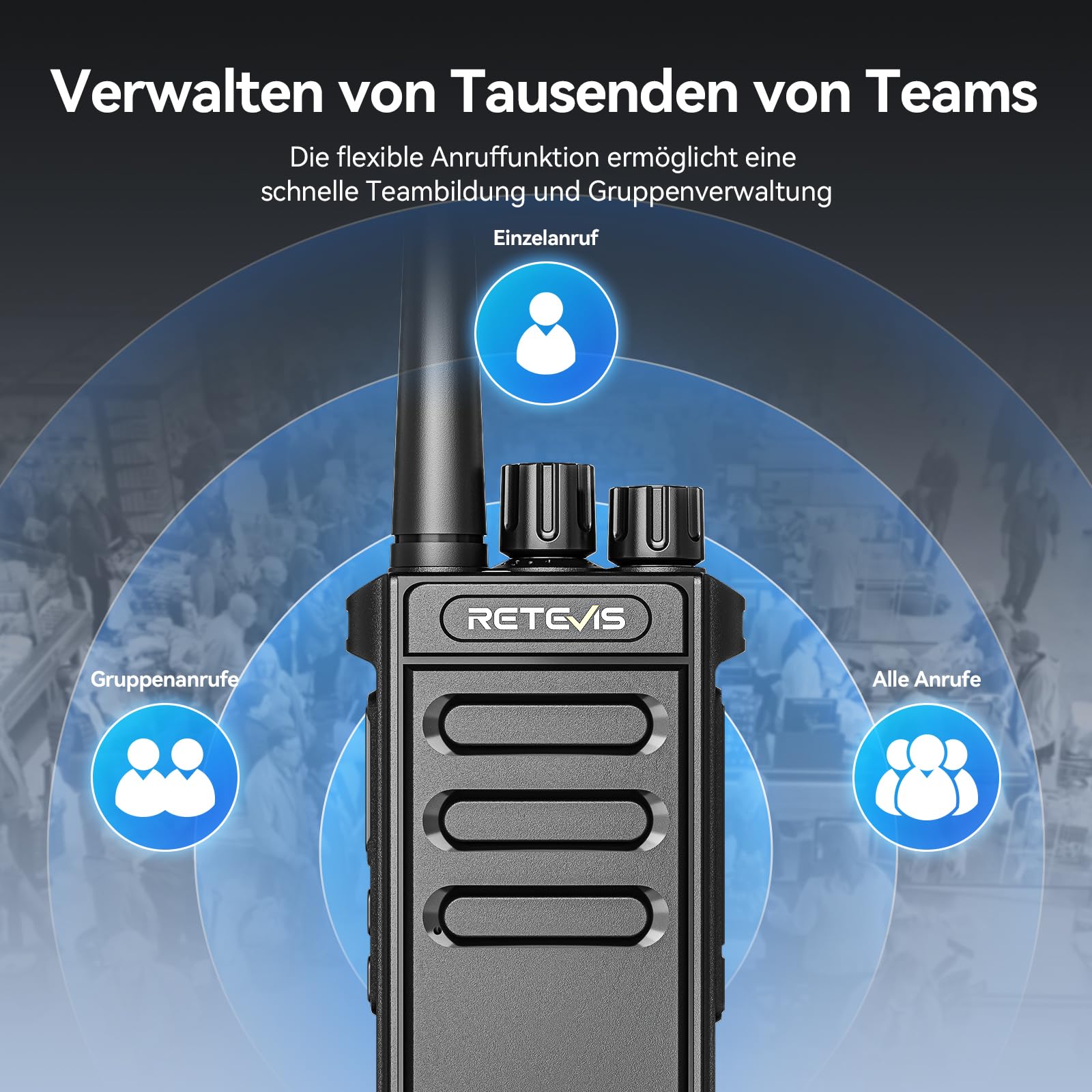 Retevis MateTalk P64 Digitales Funkgerät Lizenzfrei, Professionelles Walkie-Talkie Kompatibel mit Motorola, Gruppenruf, Sicherheit, Kommerzielles Funkgerät für Hotels und Immobilien (2er-Pack)