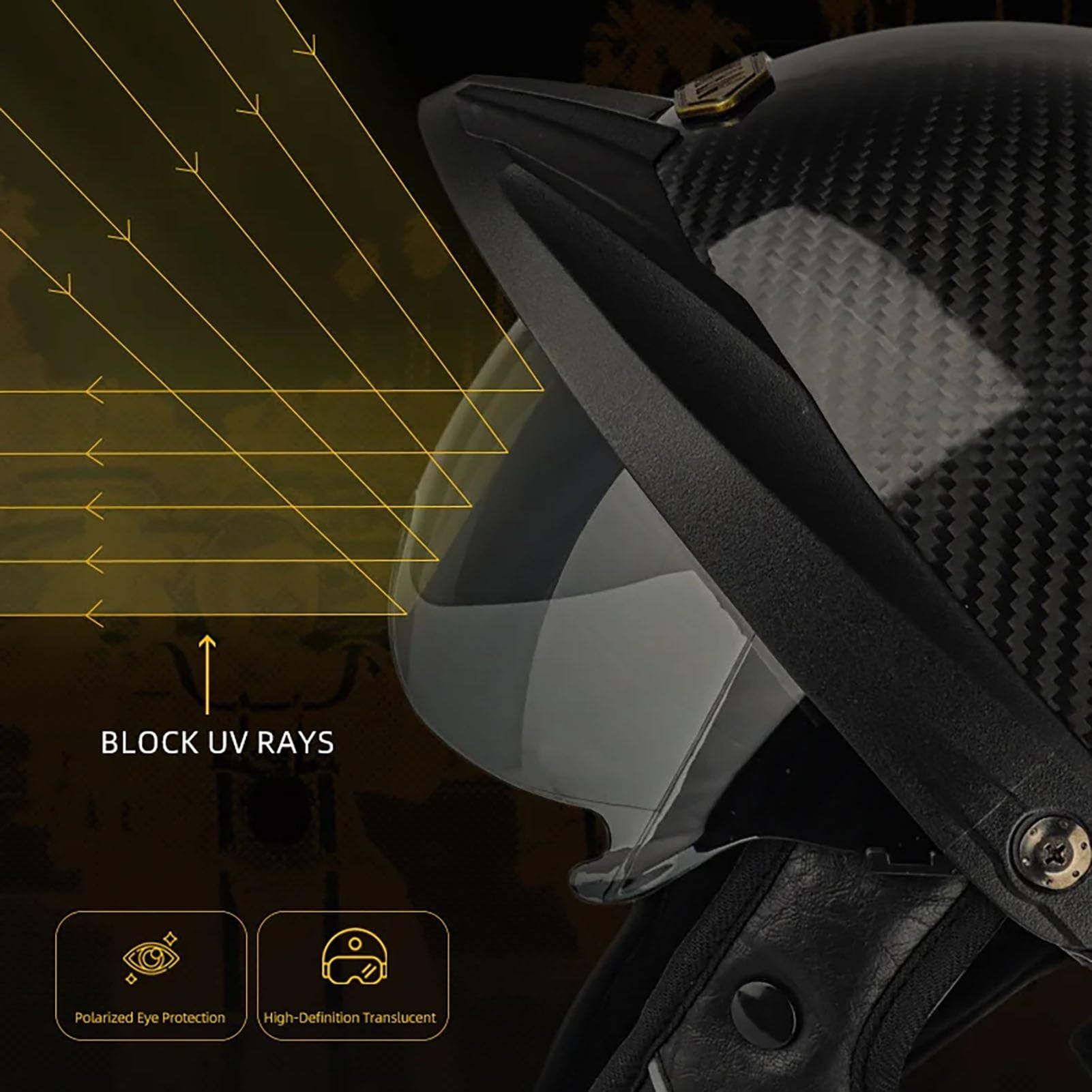 Retro motorhelm,scooterhelm met vizier,open halve jethelm