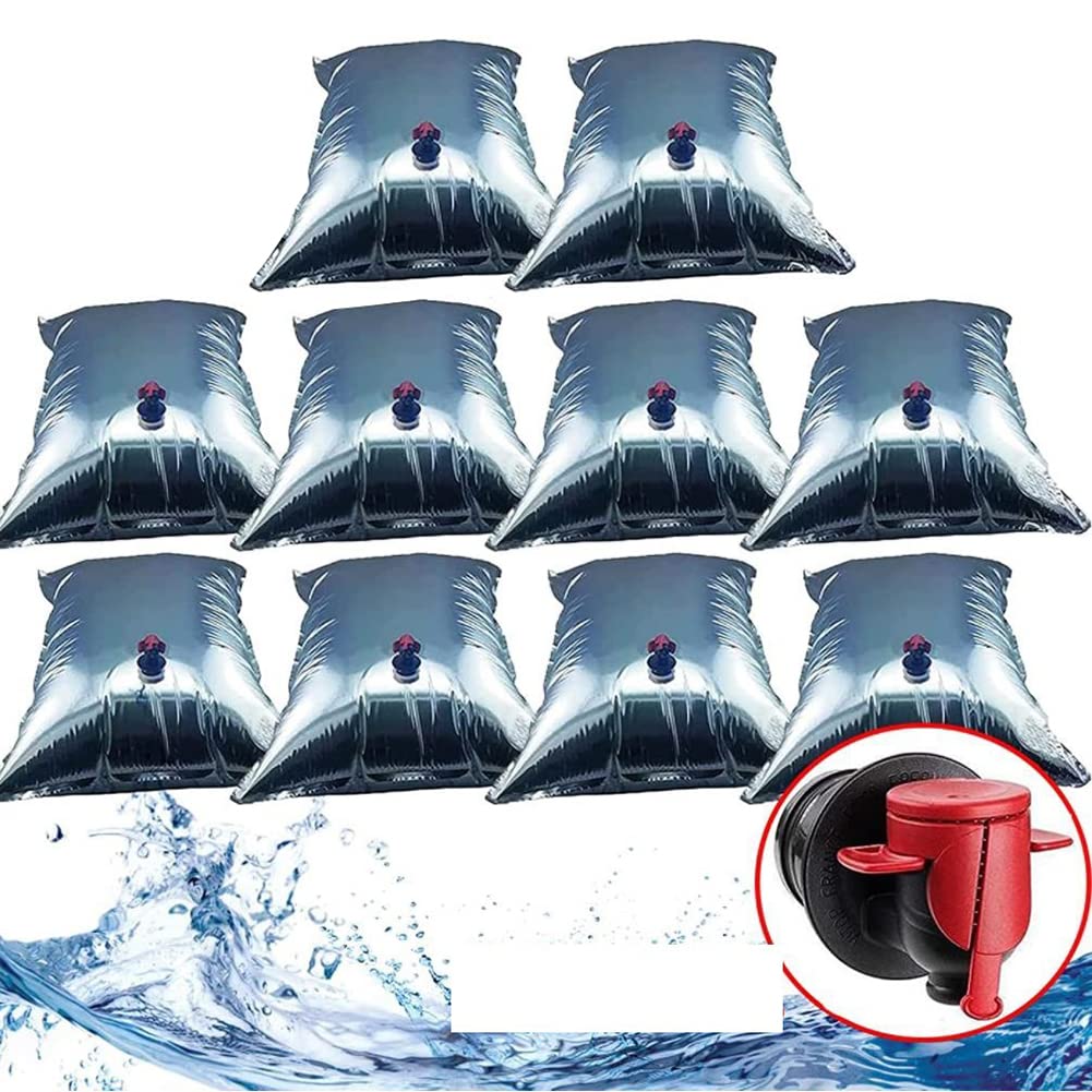 Faltbarer Wasserbehälter Notwasserbeutel,Asudaro 10St Wasserbeutel 5/10/30L Wassersack Wasser Behälter mit hahn Wasserkanister Wassertank für Outdoor Camping Wandern Notfall Picknick Grillen